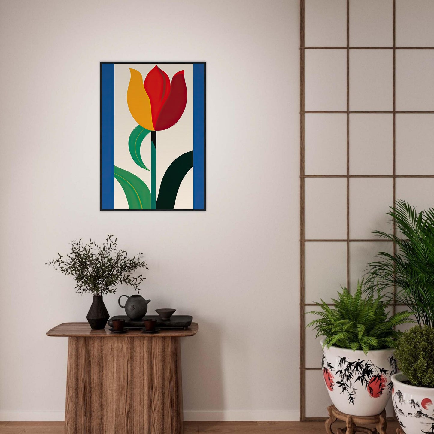 Tulip - Flower Power Collection - Museum-Quality Matte Paper Wooden Framed Poster