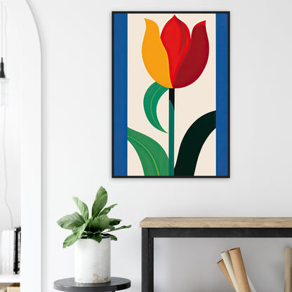 Tulip - Flower Power Collection - Museum-Quality Matte Paper Wooden Framed Poster