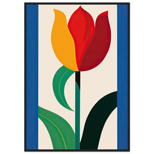 Tulip - Flower Power Collection - Museum-Quality Matte Paper Wooden Framed Poster